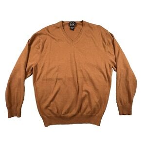 Jos A Banks Signature Collection Men's 2XL Rust V-Neck Sweater Pima Cot SEE DESC